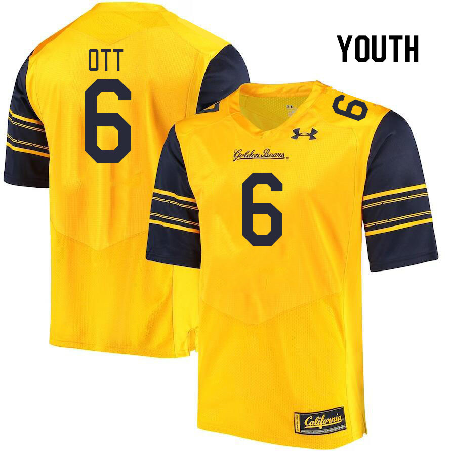 Youth #6 Jaydn Ott California Golden Bears College Football Jerseys Stitched Sale-Gold - Click Image to Close